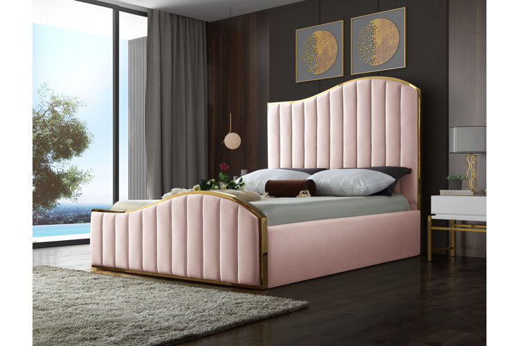 Wayfair pink on sale velvet bed